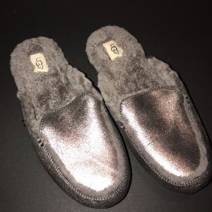 Silver Ugg Slippers Size 7